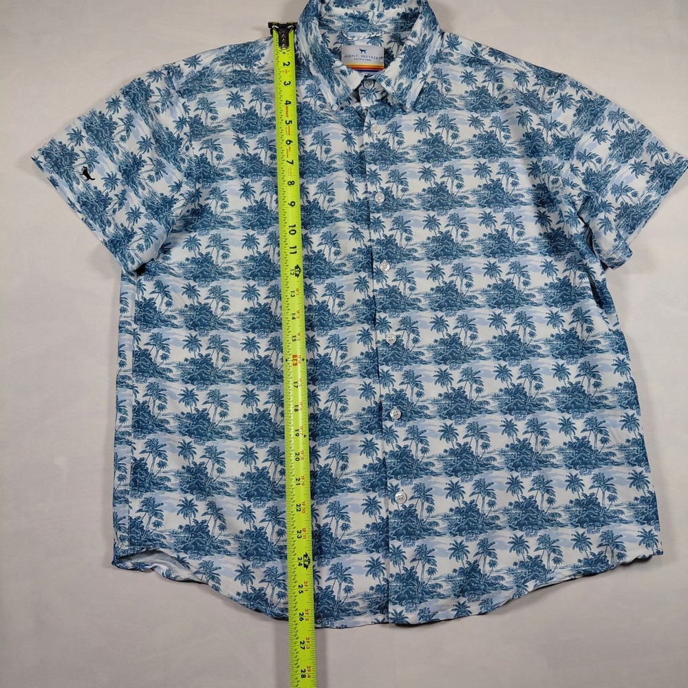 Simply Southern Mens L Tropical Palm‎ Tree Print Short Sleeve Button Up Shirt - Picture 6 of 8